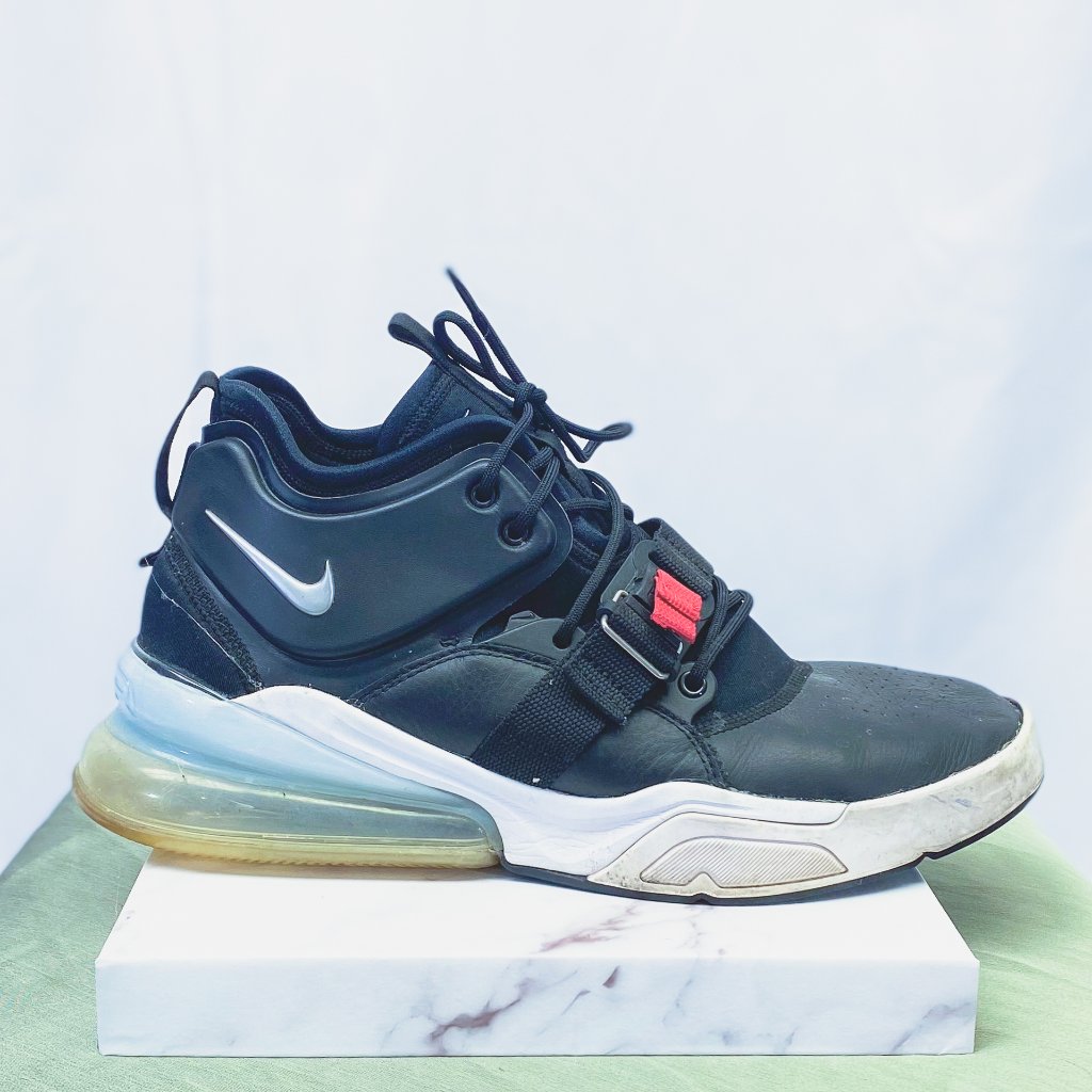 Nike Air Force 270 Black Metallic Silver Red White Ah6772-001 Shoes Mens